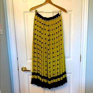 Yellow and Black Polka Dot Skirt